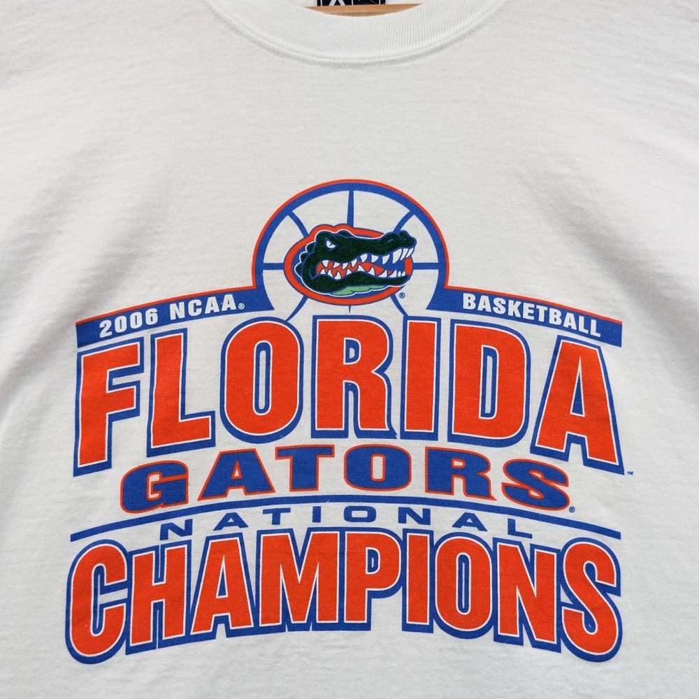 VTG Florida Gators T-Shirt Mens XL White AS Sports NCAA Champions Basketball Y2K - Picture 6 of 7